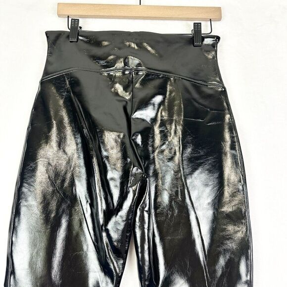 Spanx Faux Patent Leather Leggings Size Large Classic Black NEW - Picture 3 of 6